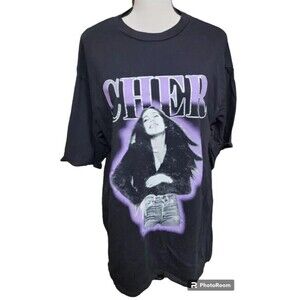 CHER T-Shirt Black Size Small Band Pop